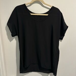 Soprano Black Short Sleeve Blouse Sz L